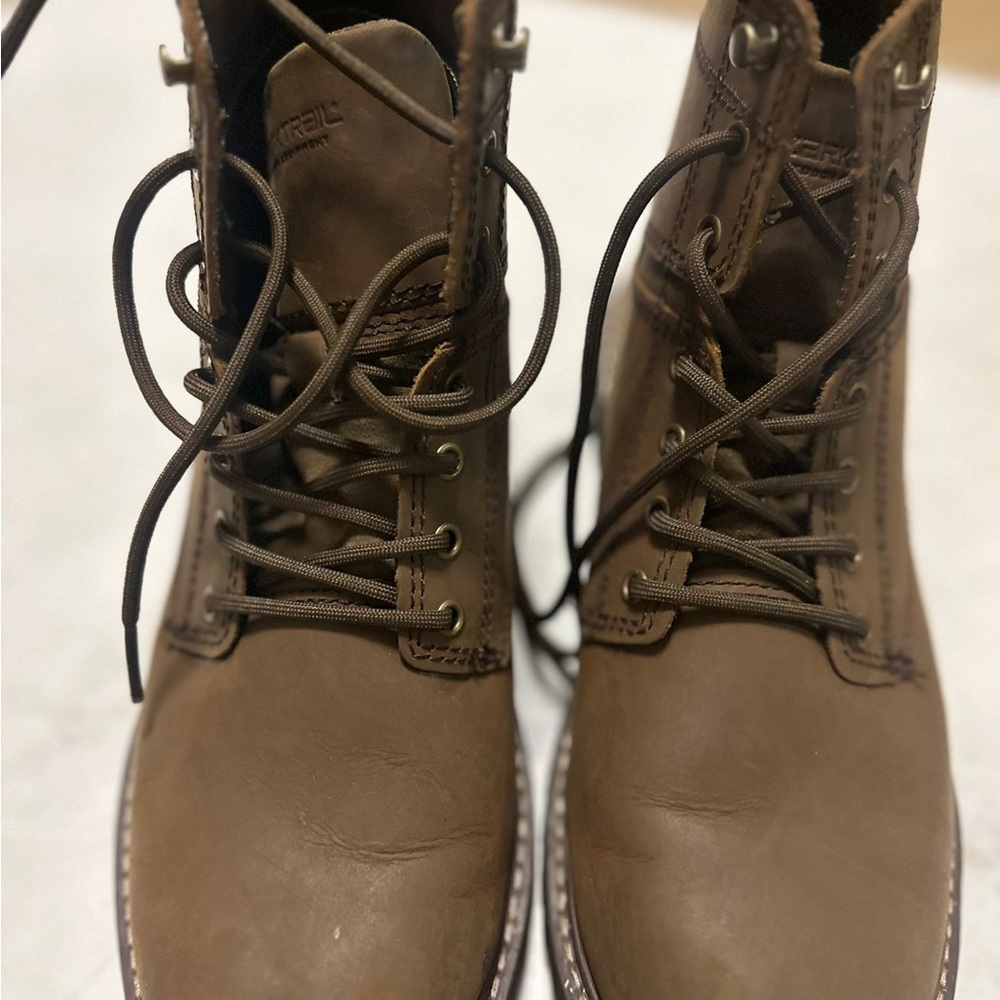 Ozark Trail Tan Leather Boots Sturdy Lace-Up Design